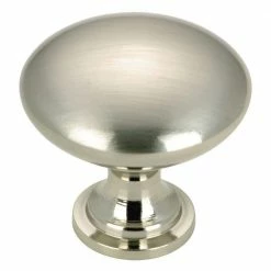 Richelieu Hardware (10-Pack) Copperfield Collection 1-3/16 in. (30 mm) Brushed Nickel Contemporary Cabinet Knob