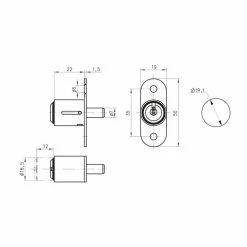 Richelieu Hardware 3/4 in. (19 mm) Matte Nickel Push-Button Lock for Maximum 7/8 in. (22 mm) Panel Thickness -Copper Creek Shop richelieu hardware cabinet locks 369370195 1f 1000