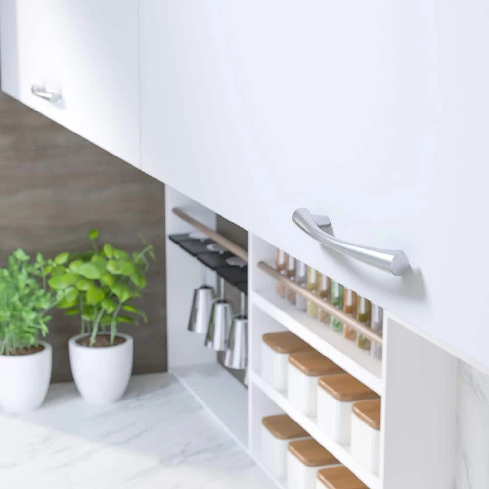 Richelieu Hardware Newtown Collection 5-1/16 in. (128 mm) Center-to-Center Brushed Nickel Contemporary Drawer Pull 8 Richelieu Hardware Newtown Collection 5-1/16 in. (128 mm) Center-to-Center Brushed Nickel Contemporary Drawer Pull - Image 6