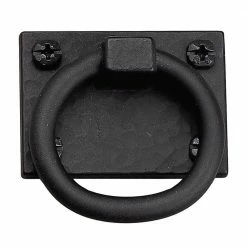 Richelieu Hardware 2 in. (50 mm) x 1-7/16 in. (36 mm) Matte Black Traditional Drawer Ring Pull
