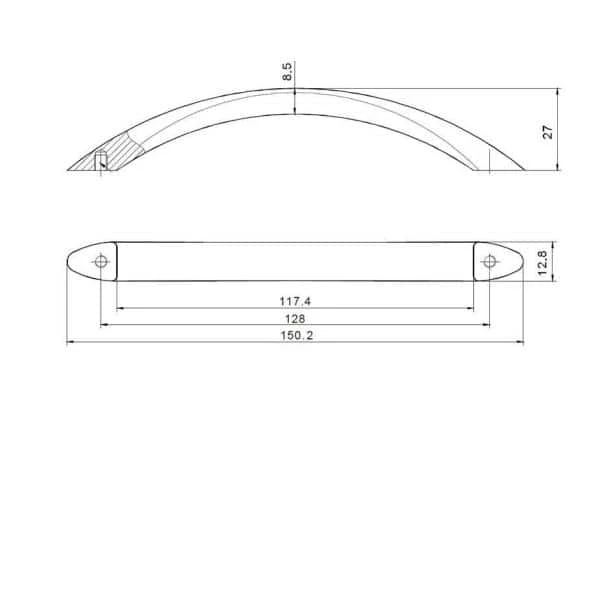 Richelieu Hardware Concord Collection 5-1/16 in. (128 mm) Center-to-Center Brushed Nickel Contemporary Drawer Pull 7 Richelieu Hardware Concord Collection 5-1/16 in. (128 mm) Center-to-Center Brushed Nickel Contemporary Drawer Pull - Image 5