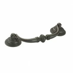 Richelieu Hardware 4-1/4 in. (108 mm) Center-to-Center Matte Black Iron Traditional Drawer Pull
