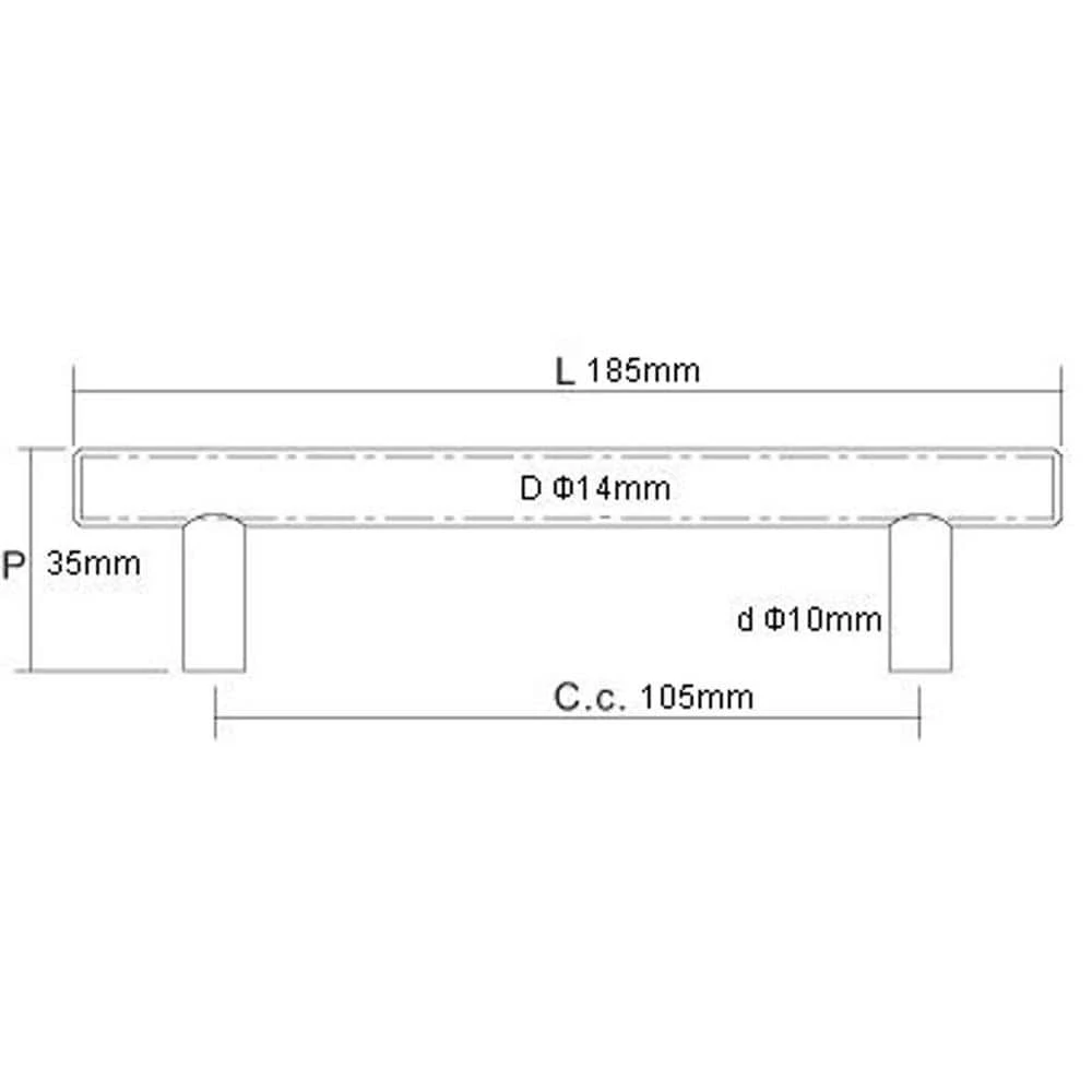 Richelieu Hardware Tivoli Collection 4-1/8 in. (105 mm) Center-to-Center Brushed Stainless Steel Contemporary Drawer Pull 5 Richelieu Hardware Tivoli Collection 4-1/8 in. (105 mm) Center-to-Center Brushed Stainless Steel Contemporary Drawer Pull - Image 3