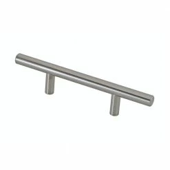 Richelieu Hardware Tivoli Collection 4-1/8 in. (105 mm) Center-to-Center Brushed Stainless Steel Contemporary Drawer Pull