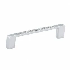 Richelieu Hardware Merritt Collection 3-3/4 in. (96 mm) Center-to-Center Crystal and Chrome Contemporary Drawer Pull