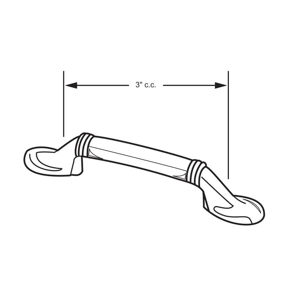 Richelieu Hardware Montmartre Collection 3 in. (76 mm) Center-to-Center Brushed Nickel Traditional Drawer Pull 5 Richelieu Hardware Montmartre Collection 3 in. (76 mm) Center-to-Center Brushed Nickel Traditional Drawer Pull - Image 3