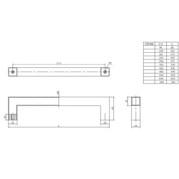 Richelieu Hardware Wingate Collection 18-7/8 in. (480 mm) Center-to-Center Stainless Steel Contemporary Drawer Pull 7 Richelieu Hardware Wingate Collection 18-7/8 in. (480 mm) Center-to-Center Stainless Steel Contemporary Drawer Pull - Image 5