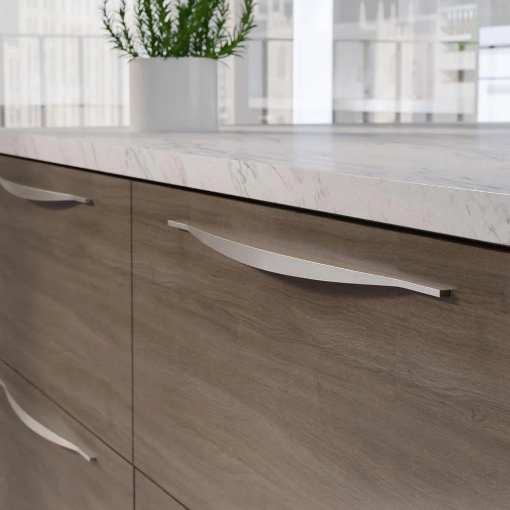 Richelieu Hardware 12-5/8 in. (320 mm) Center-to-Center Brushed Nickel Contemporary Drawer Pull 10 Richelieu Hardware 12-5/8 in. (320 mm) Center-to-Center Brushed Nickel Contemporary Drawer Pull - Image 8