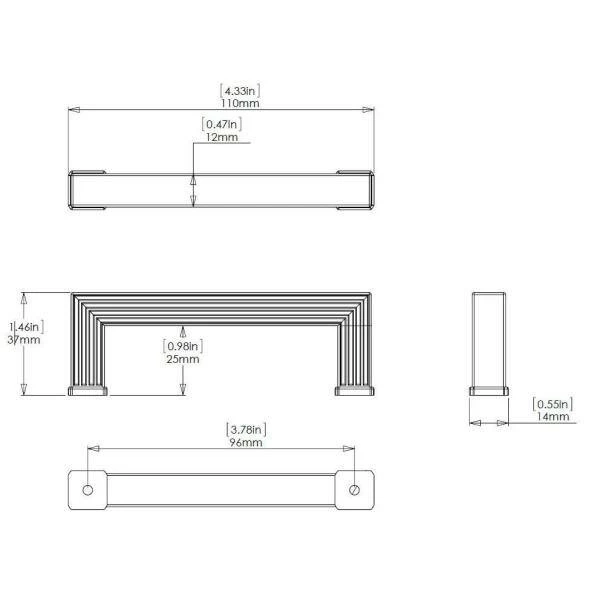 Richelieu Hardware Como Collection 3-3/4 in. (96 mm) Center-to-Center Champagne Bronze Transitional Drawer Pull 6 Richelieu Hardware Como Collection 3-3/4 in. (96 mm) Center-to-Center Champagne Bronze Transitional Drawer Pull - Image 4