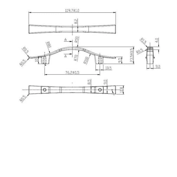 Richelieu Hardware Toulouse Collection 3 in. (76 mm) Center-to-Center Antique Copper Traditional Drawer Pull 4 Richelieu Hardware Toulouse Collection 3 in. (76 mm) Center-to-Center Antique Copper Traditional Drawer Pull - Image 2
