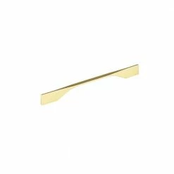 Richelieu Hardware Creston Collection 8-13/16 in. to 10-1/8 in. (224 mm to 256 mm) Center-to-Center Brushed Gold Contemporary Drawer Pull