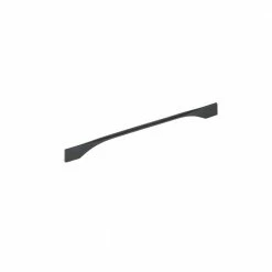 Richelieu Hardware Creston Collection 11-3/8 in. to 12-5/8 in. (288 mm to 320 mm) Center-to-Center Matte Black Contemporary Drawer Pull