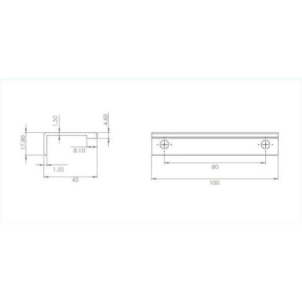 Richelieu Hardware Lincoln Collection 3-1/8 in. (80 mm) Center-to-Center Brushed Black Contemporary Drawer Edge Pull 7 Richelieu Hardware Lincoln Collection 3-1/8 in. (80 mm) Center-to-Center Brushed Black Contemporary Drawer Edge Pull - Image 5