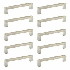 Richelieu Hardware Laconia Collection 5-1/16 in. (128 mm) Center-to-Center Brushed Nickel Contemporary Drawer Pull (10-Pack)