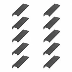 Richelieu Hardware 5-1/16 in. (128 mm) Center-to-Center Matte Black Contemporary Drawer Edge Pull (10-Pack)