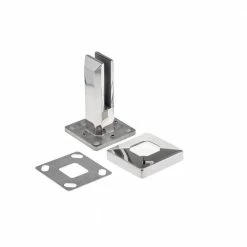 Richelieu Hardware 1/2 in. to 9/16 in. (12 mm to 15 mm) Glass 316 Grade Ploished Stainless Steel Square Pool Gate Bracket with Drilling -Copper Creek Shop richelieu hardware fence gate accessories 706sp077171 4f 1000