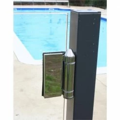 Richelieu Hardware 4-1/2 in. Polished Stainless Steel Adjustable Spring-Loaded Pool Gate Hinge, Left-Hand Wall-to-Glass/Post-to-Glass Mount -Copper Creek Shop richelieu hardware fence gate hinges pghsqpg03171 44 1000
