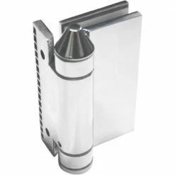 Richelieu Hardware 4-1/2 in. Polished Stainless Steel Adjustable Spring-Loaded Pool Gate Hinge, Left-Hand Wall-to-Glass/Post-to-Glass Mount
